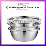 Bộ rổ kèm nạo rau củ inox 26cm